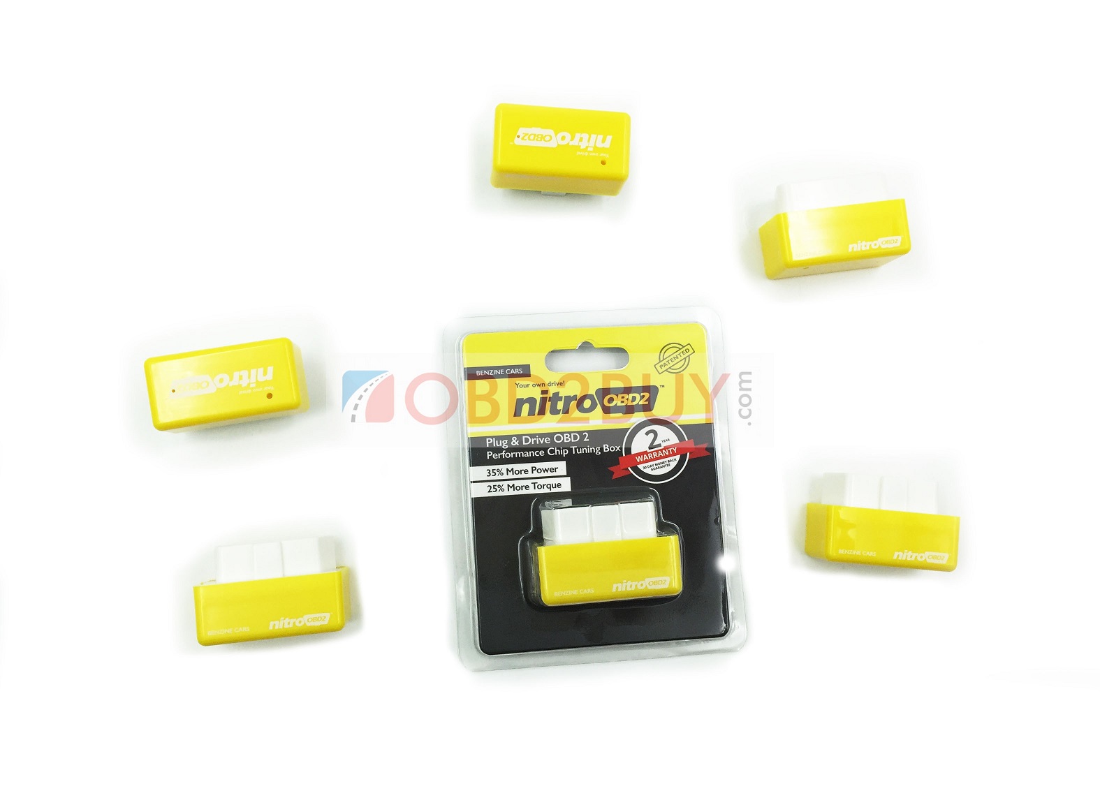 OBD2 Plug and Drive OBDII Performance Chip Tuning Box for Benzine Car Yellow TW