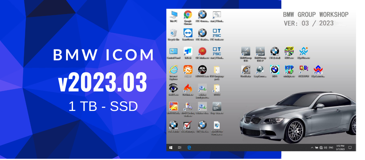 BMW ICOM SSD 1TB v2023.03 Software with Expert Mode Win10 pro system (no need dongle)